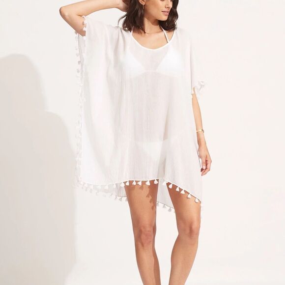 NEW Seafolly Amnesia White Kaftan - Picture 1 of 5